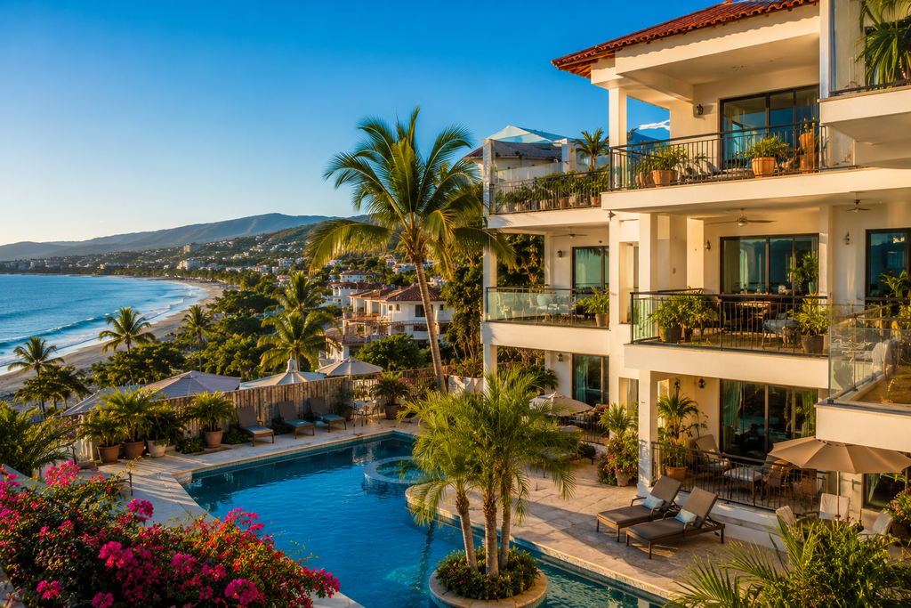 Bucerías condo with pool and ocean view near the beach